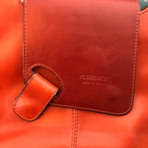 Florence Authentic Italian Leather Crossbody Handbag Flap Snap Closure 11X8 - Picture 11 of 14
